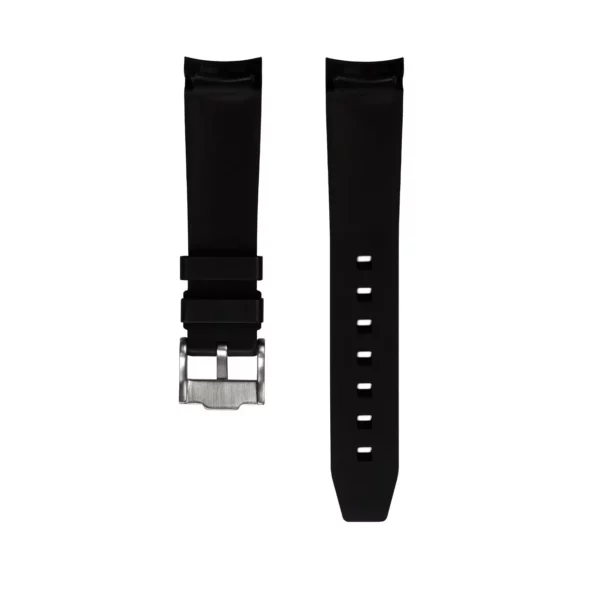 WB Original Kautschuk-Uhrenarmband - abgerundetes Ende - Schwarz – Bild 3