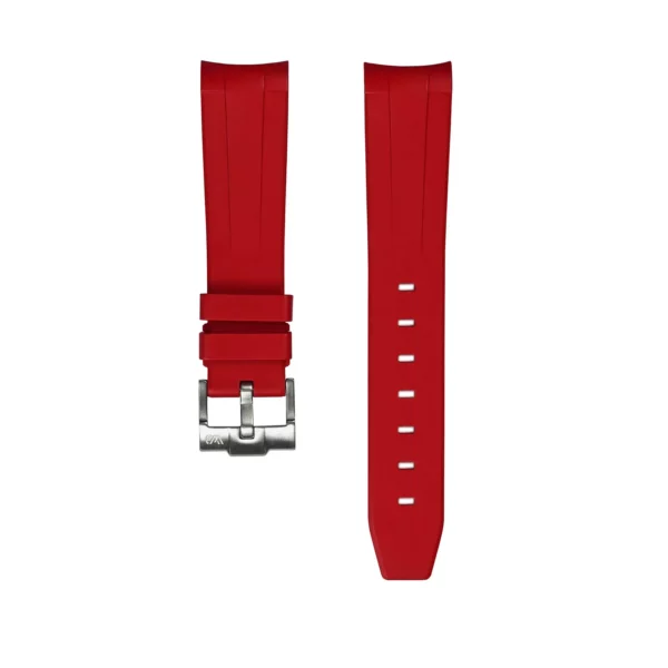WB Original Kautschuk-Uhrenarmband - abgerundetes Ende - Rot