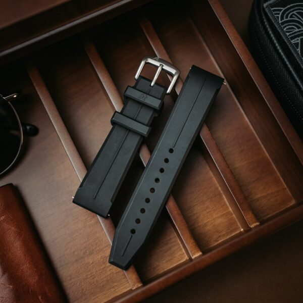 RZE HexaFlex Kautschuk-Uhrenarmband - Holzkohle-Schwarz – Bild 2