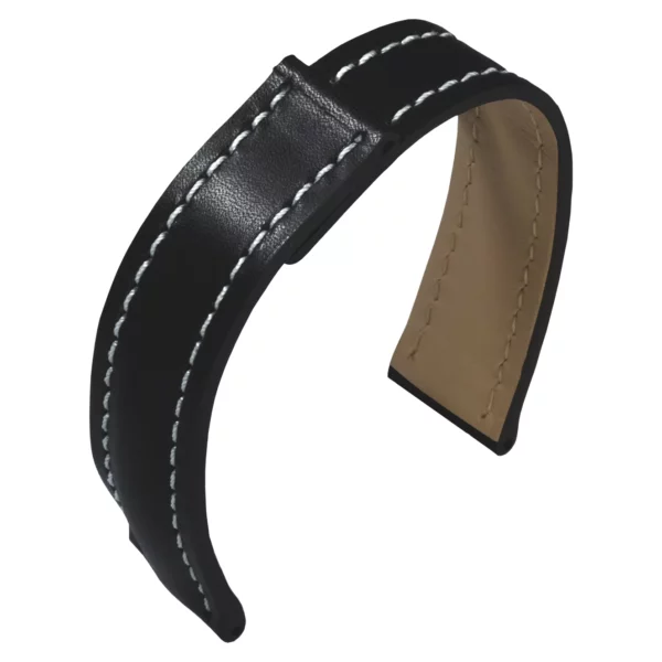 Barington Rindsleder-Uhrenarmband für Faltschließen (230) - Schwarz