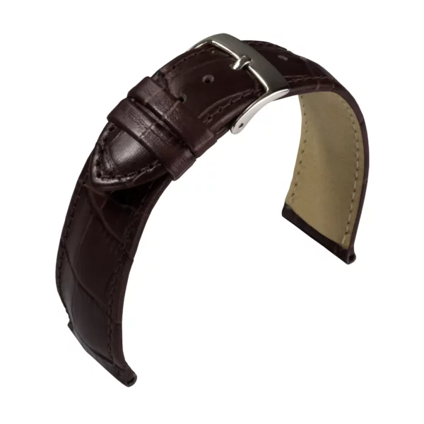 Barington Kroko-Print Uhrenarmband (890) - Dunkelbraun