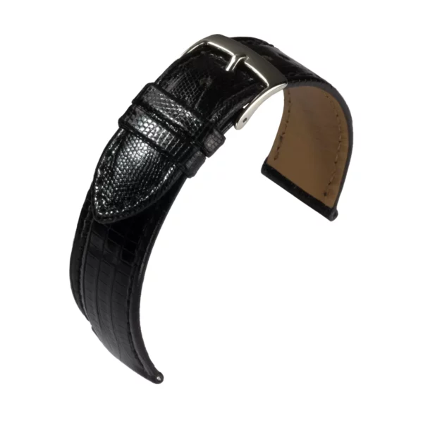 Barington Teju-Eidechse Leder-Uhrenarmband (589) - Schwarz