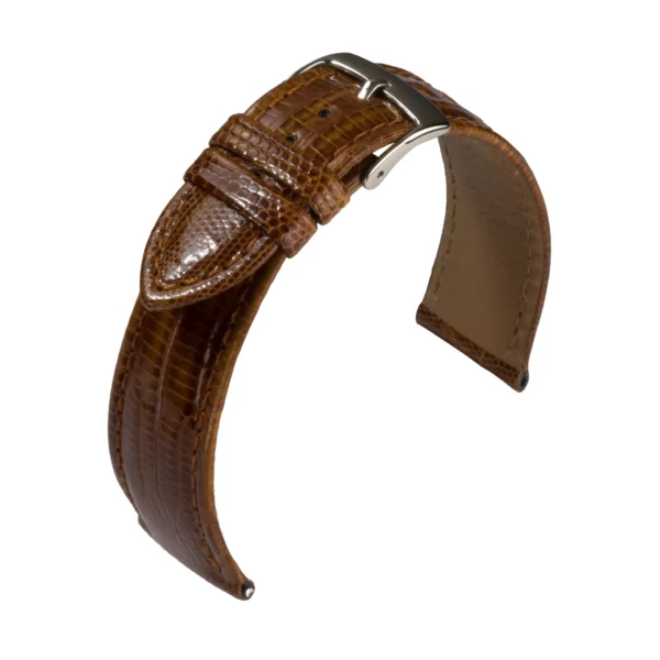 Barington Teju-Eidechse Leder-Uhrenarmband (589) - Goldbraun