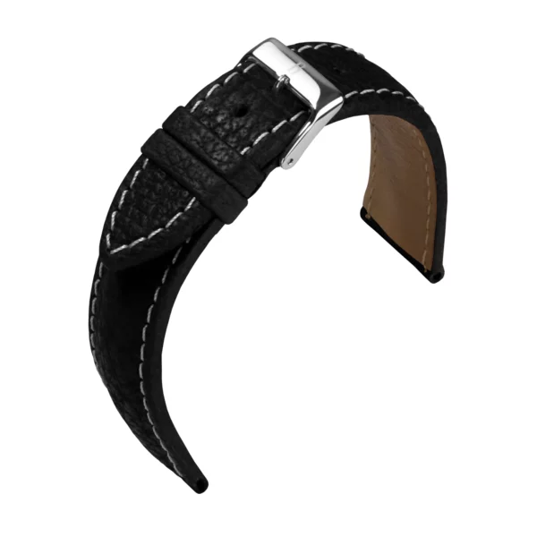 Barington Wasserbüffel Leder-Uhrenarmband (650) - Schwarz
