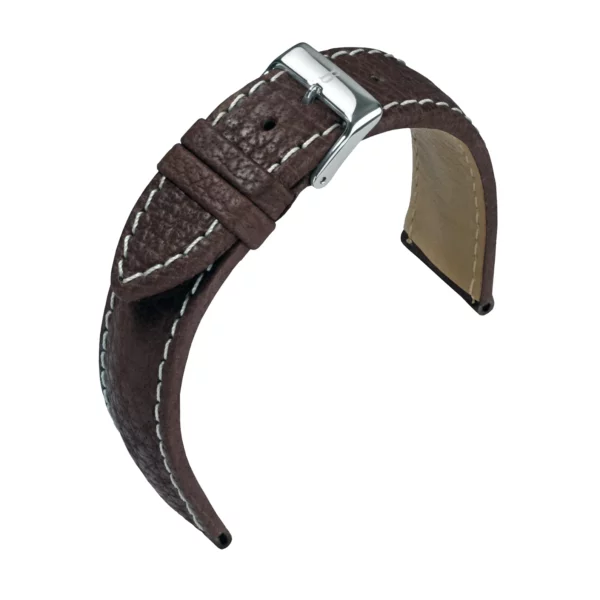 Barington Wasserbüffel Leder-Uhrenarmband (650) - Dunkelbraun