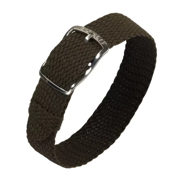 Eulit Kristall Perlon-Uhrenarmband (301) - Dunkelbraun