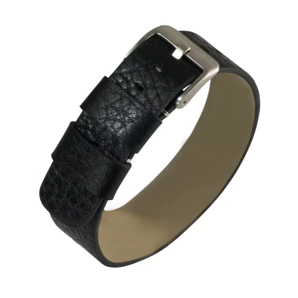 Eulit Militär Leder-Uhrenarmband (265) - Schwarz