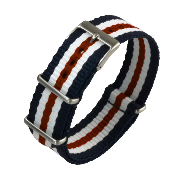 Eulit Nylon Uhrenarmband (264) - Blau/Weiß/Rot