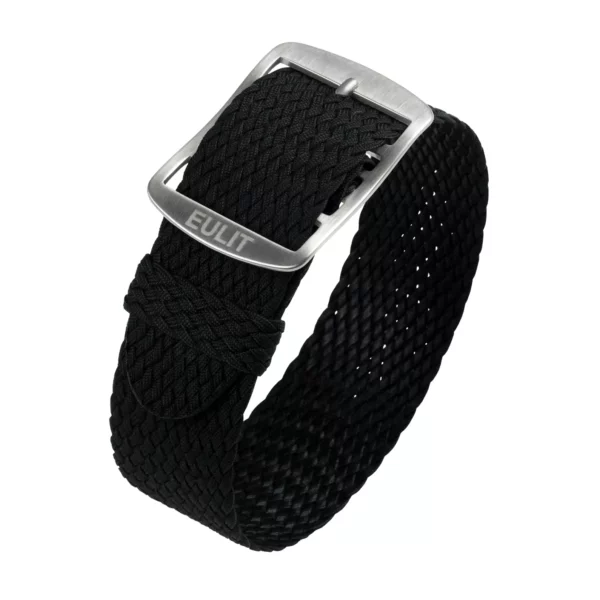 Eulit Baltic Perlon-Uhrenarmband (302) - Schwarz