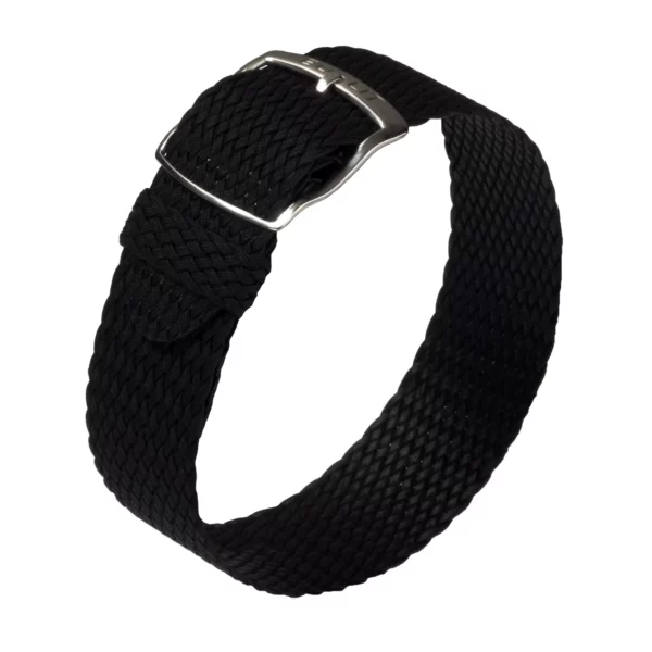 Eulit Panama Perlon-Uhrenarmband (303) - Schwarz