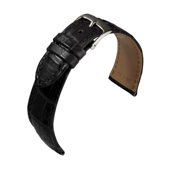 Eulux Alligator Classic Uhrenarmband (544) - Schwarz