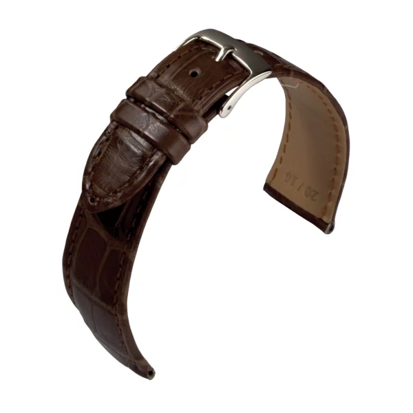 Eulux Alligator Classic Uhrenarmband (544) - Dunkelbraun