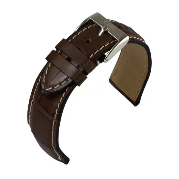 Eulux Alligator Highline Uhrenarmband (445) - Dunkelbraun