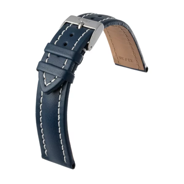 Eulux Büffel Leder-Uhrenarmband (430) - Blau