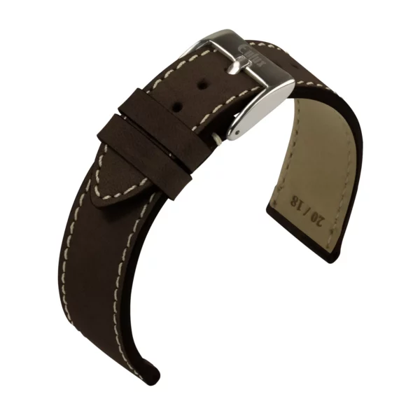 Eulux Nubuk Uhrenarmband (480) - Dunkelbraun