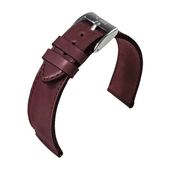 Eulux Shell Cordovan Uhrenarmband (484) - Burgunderrot