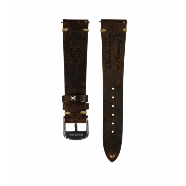 Jelsdal Vintage Leder-Uhrenarmband - Dunkelbraun – Bild 3