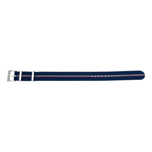 Pebro Nylon-Uhrenarmband - Elastisch (712) - Blau/Rot/Weiß
