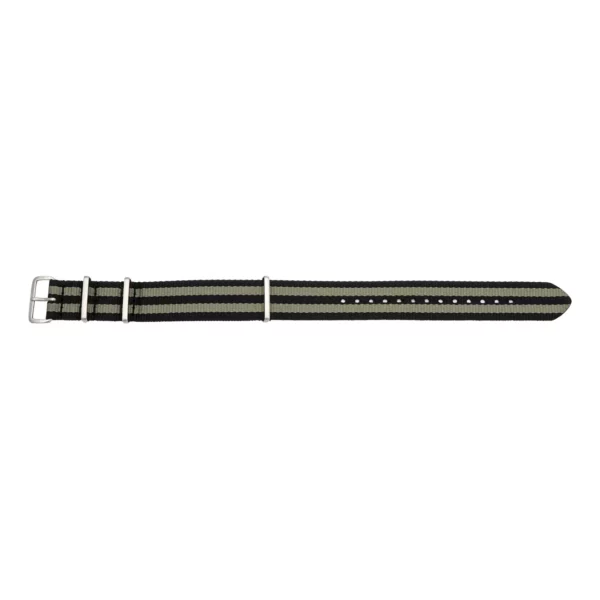 Pebro Nylon-Uhrenarmband (703) - Schwarz/Olivgrün