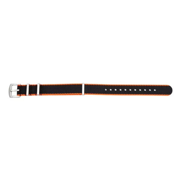 Pebro Nylon-Uhrenarmband (706) - Schwarz/Orange
