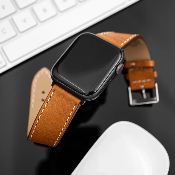 Pebro Premium Leder-Uhrenarmband (1014) - Braun – Bild 2
