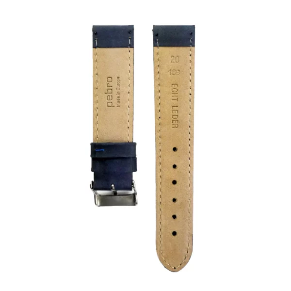 Pebro Premium Leder-Uhrenarmband (189) - Blau – Bild 3