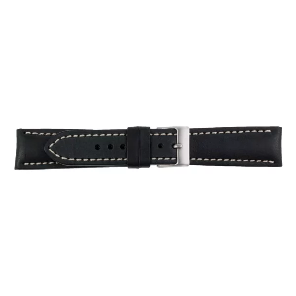 Pebro Premium Leder-Uhrenarmband (558) - XL - Schwarz