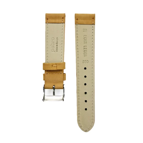 Pebro Premium Leder-Uhrenarmband (580) - Senfgelb – Bild 3