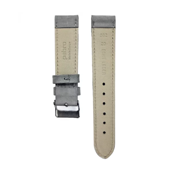 Pebro Premium Leder-Uhrenarmband (582) - Grau – Bild 3