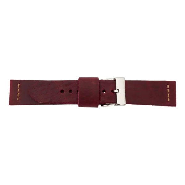 Pebro Premium Leder-Uhrenarmband (665) - Burgunderrot