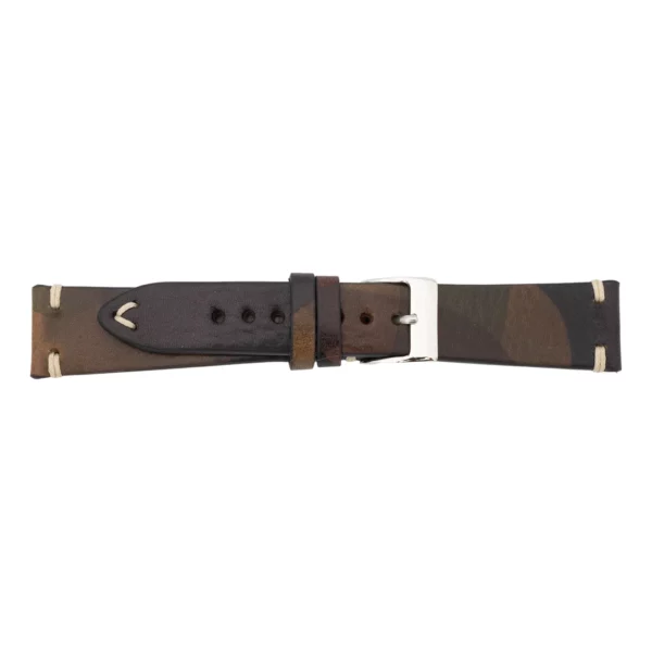 Pebro Premium Leder-Uhrenarmband - Camouflage (669) - Grün