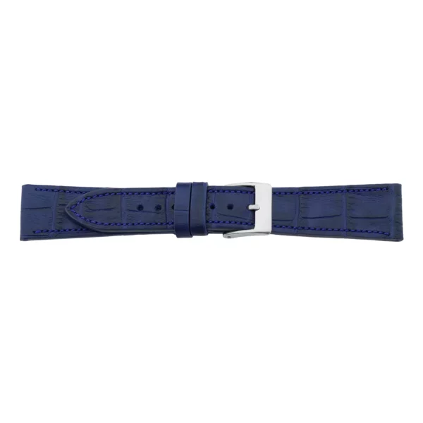 Pebro Premium Leder-Uhrenarmband - Kroko-Prägung (609) - Dunkelblau