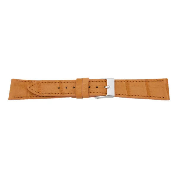 Pebro Premium Leder-Uhrenarmband - Kroko-Prägung (610) - Cognac