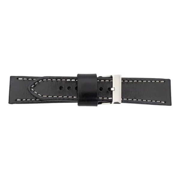 Pebro Premium Leder-Uhrenarmband - Handveredelt (649) - Schwarz