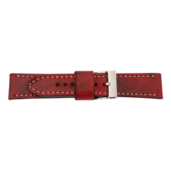 Pebro Premium Leder-Uhrenarmband - Handveredelt (654) - Rot