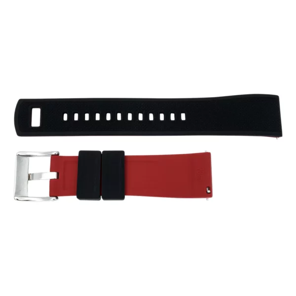 Pebro Silikon-Uhrenarmband (869) - Schwarz/Rot – Bild 2
