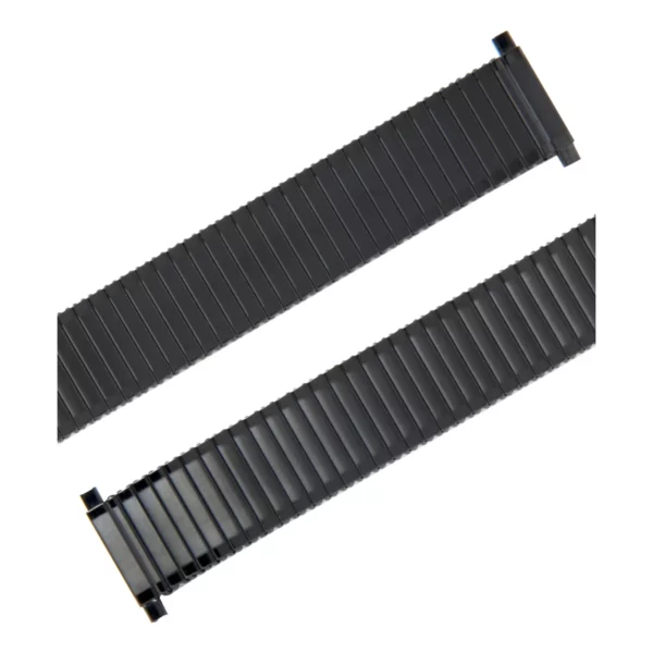Eulit Flex Edelstahl Uhrenarmband - Teleskop-Anstoß - Schwarz – Bild 2