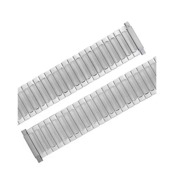 Eulit Flex Edelstahl Uhrenarmband - Teleskop-Anstoß - Silber – Bild 2