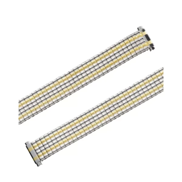 Eulit Flex Edelstahl Uhrenarmband - Teleskop-Anstoß - Silber/Gold – Bild 2