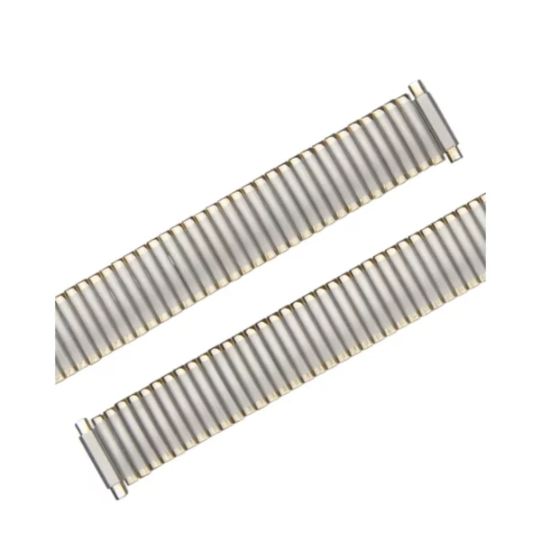 Eulit Flex Edelstahl Uhrenarmband - Teleskop-Anstoß - Silber/Gold – Bild 2