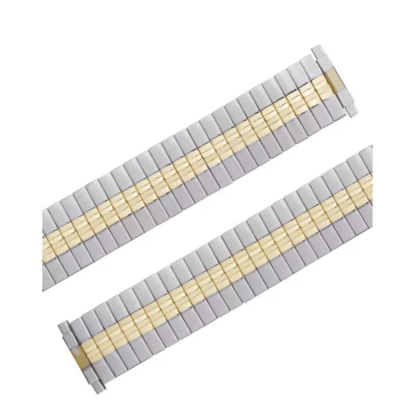 Eulit Flex Edelstahl Uhrenarmband - Teleskop-Anstoß - Silber/Gold – Bild 2