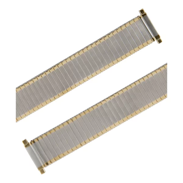 Eulit Flex Edelstahl Uhrenarmband - Teleskop-Anstoß - Silber/Gold – Bild 2