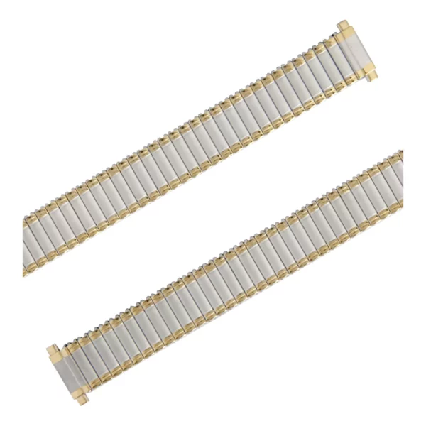 Eulit Flex Edelstahl Uhrenarmband - Teleskop-Anstoß - Silber/Gold – Bild 2