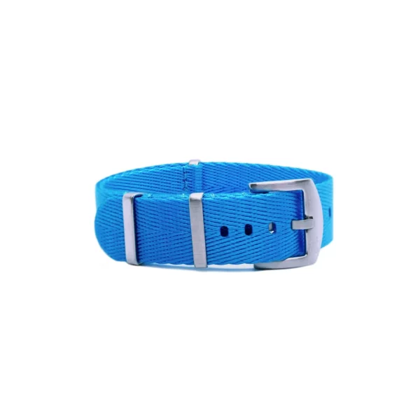 WB Original Nylon-Uhrenarmband mit Fischgrätenmuster - Aquamarinblau