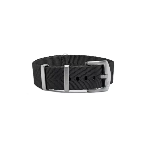 WB Original Nylon-Uhrenarmband mit Fischgrätenmuster - Schwarz