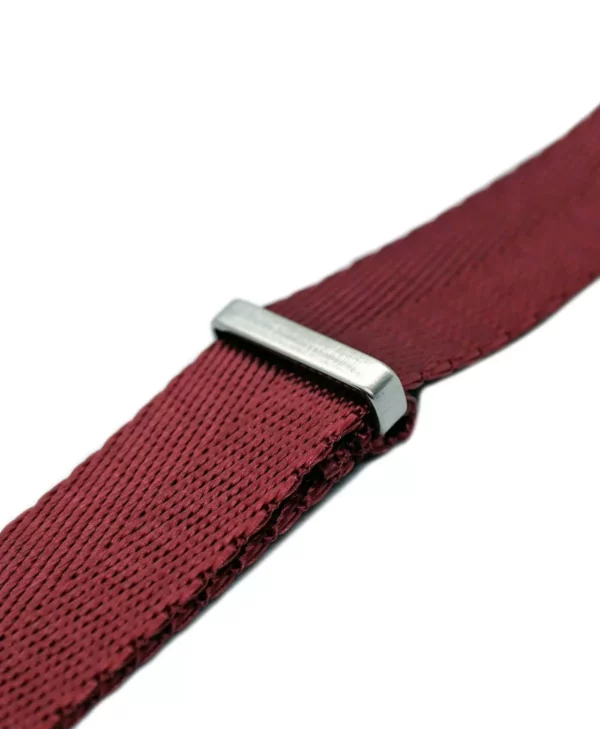 WB Original Nylon-Uhrenarmband mit Fischgrätenmuster - Burgunderrot – Bild 2