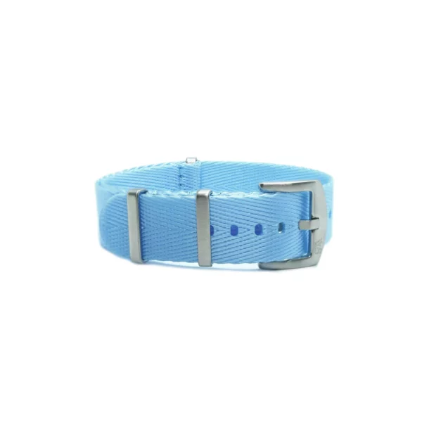 WB Original Nylon-Uhrenarmband mit Fischgrätenmuster - Hellblau