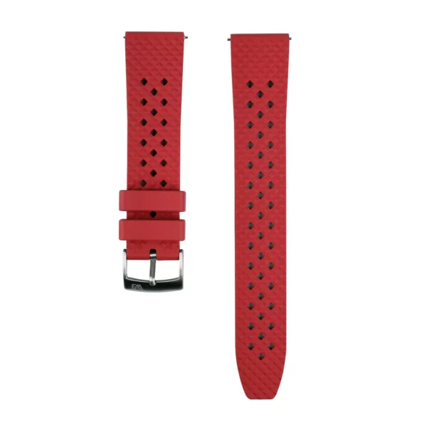 WB Original Kautschuk-Uhrenarmband im Rauten-Stil - Rot