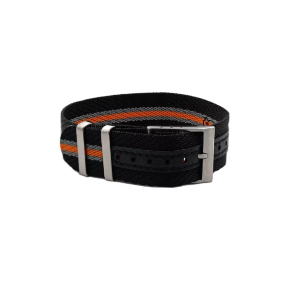 WB Original Premium Einteiliges verstellbares Nylon-Uhrenarmband - Schwarz/Orange