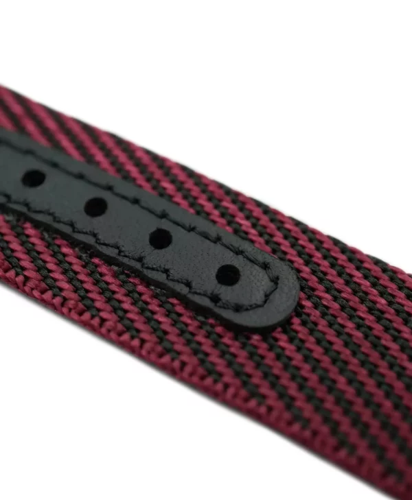 WB Original Premium Einteiliges verstellbares Nylon-Uhrenarmband - Schwarz/Burgunderrot – Bild 2